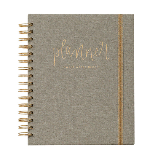 Grey and Gold Spiral Bound Undated Planner