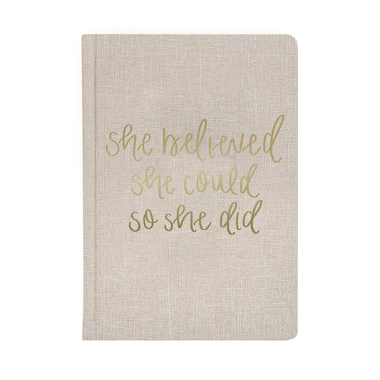 She Believed She Could Tan Fabric Journal