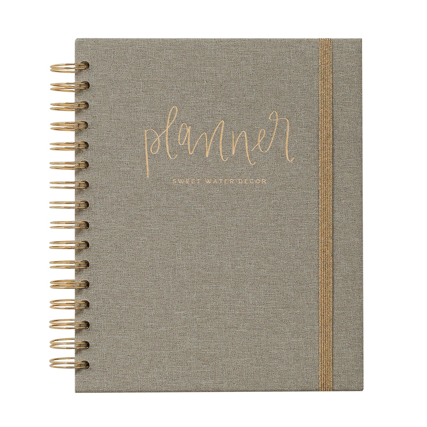 Grey and Gold Spiral Bound Undated Planner